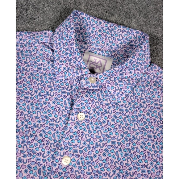 Jack Golf Apparel Other - Jack Golf Apparel Polo Shirt Mens M Purple Gambling Lucky Icons w/Logo